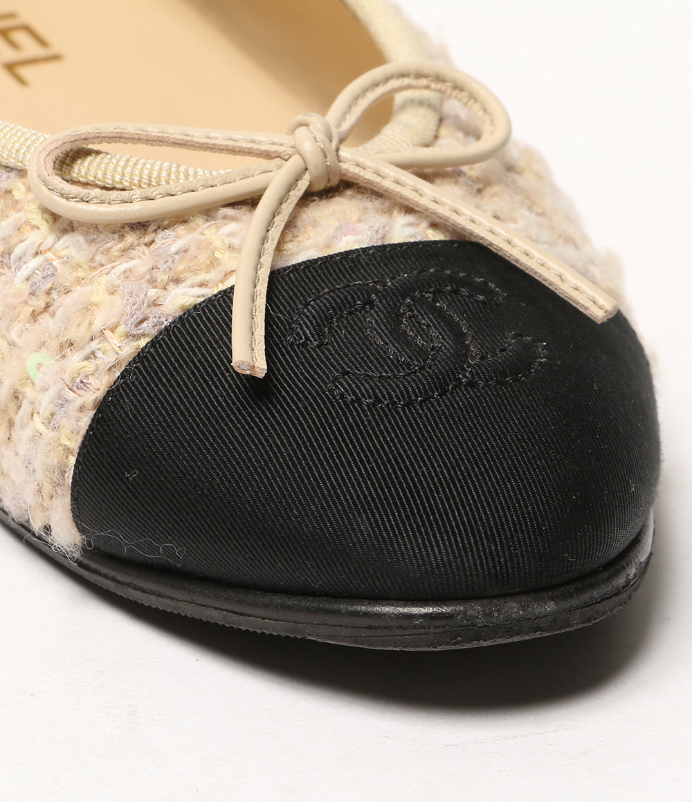 CHANEL バレリーナ ツイードラメフラットシューズ G02819 レディース SIZE 37C シャネル