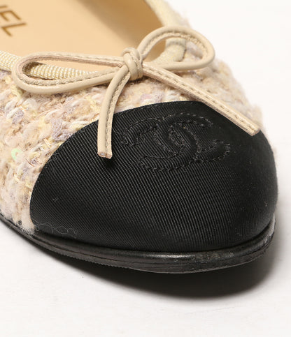 CHANEL バレリーナ ツイードラメフラットシューズ G02819 レディース SIZE 37C シャネル