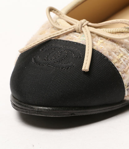 CHANEL バレリーナ ツイードラメフラットシューズ G02819 レディース SIZE 37C シャネル