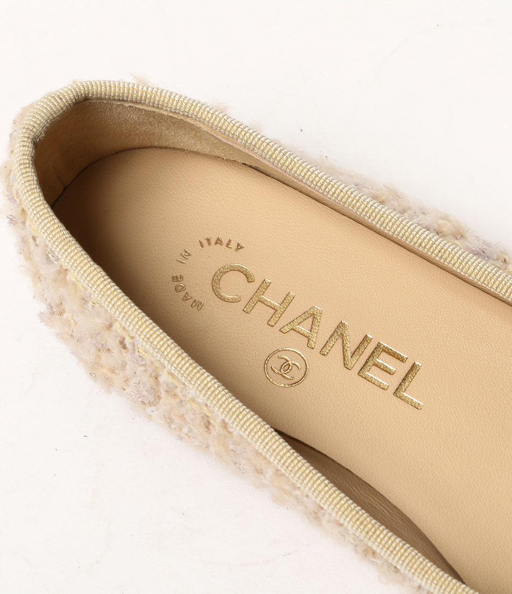 CHANEL バレリーナ ツイードラメフラットシューズ G02819 レディース SIZE 37C シャネル