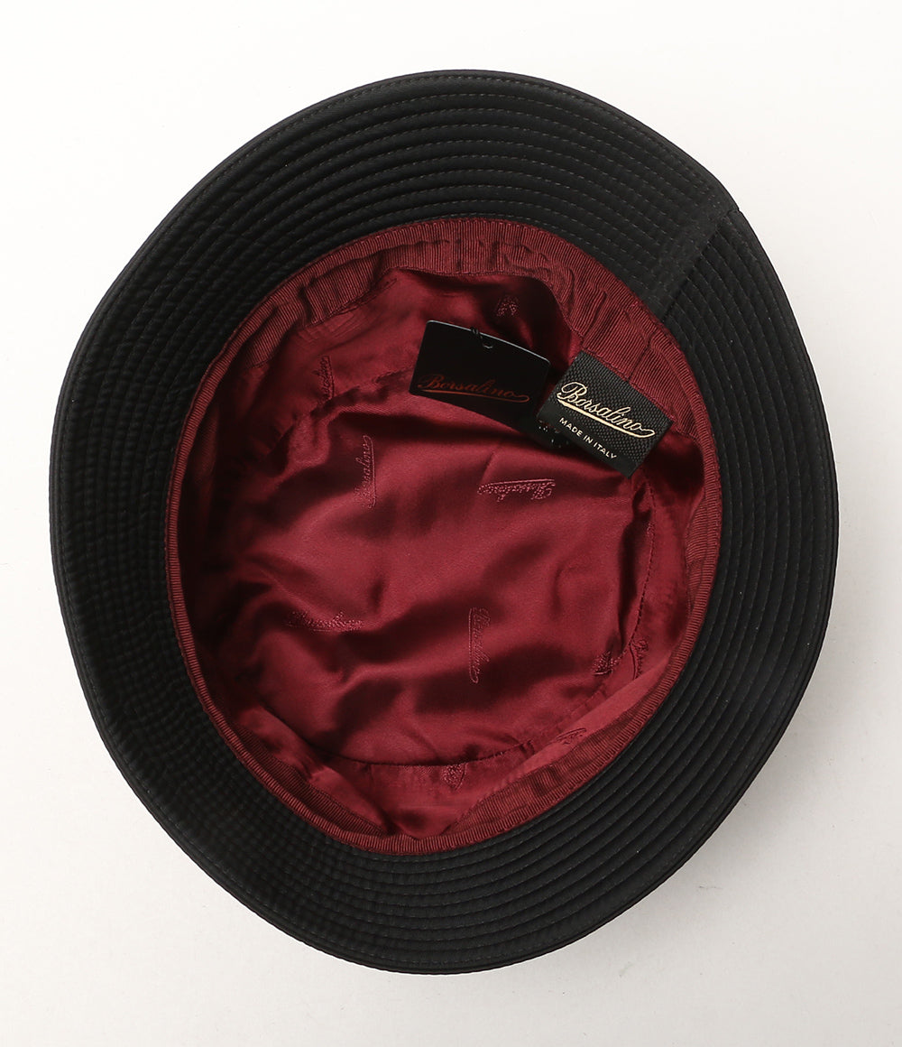 美品 Borsalino ハット BRSL ブラック メンズ SIZE L ボルサリーノ
