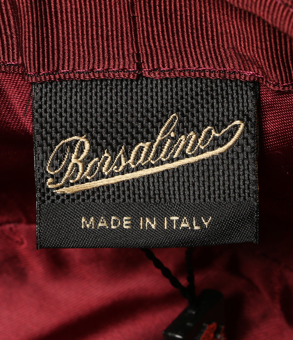 美品 Borsalino ハット BRSL ブラック メンズ SIZE L ボルサリーノ
