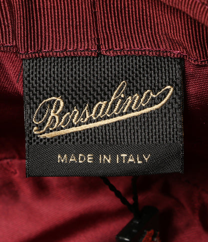 美品 Borsalino ハット BRSL ブラック メンズ SIZE L ボルサリーノ