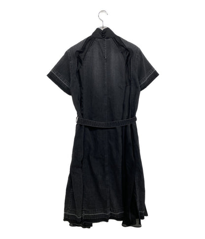 sacai 半袖ワンピース シフォン切替デニムワンピ 19-04572 レディース SIZE 1 サカイ