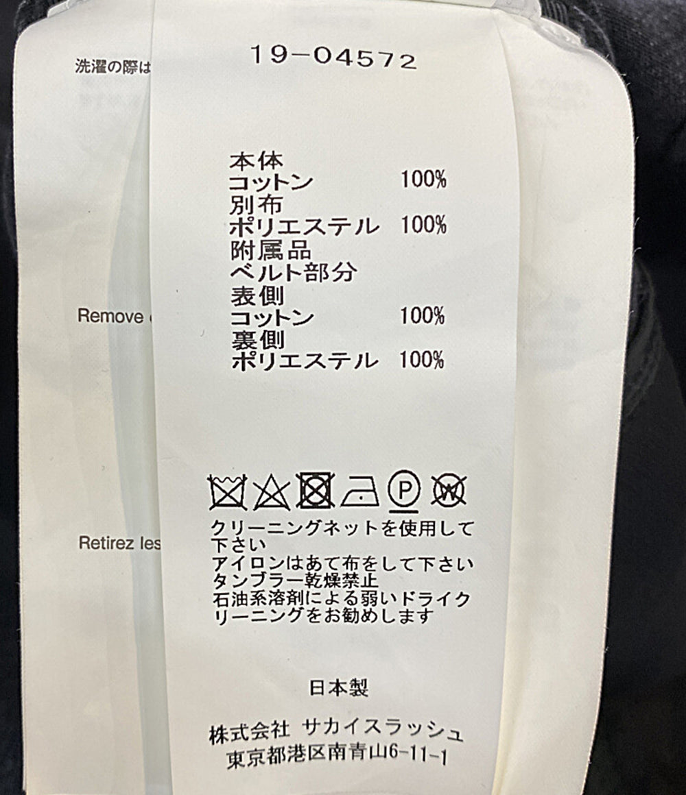 sacai 半袖ワンピース シフォン切替デニムワンピ 19-04572 レディース SIZE 1 サカイ