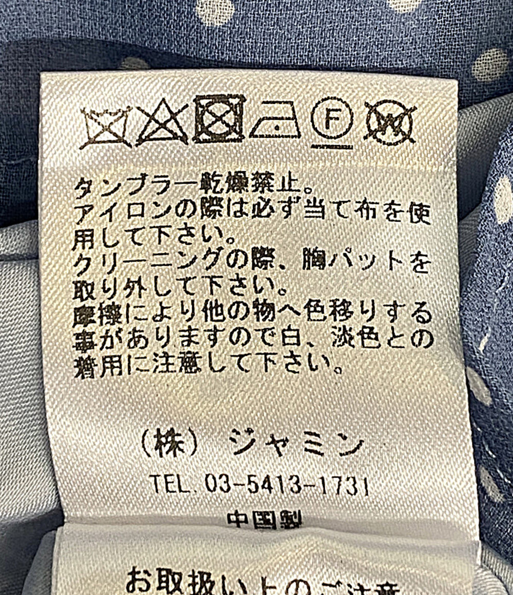 美品 Estella.K エステラケー 半袖ワンピース ライトブルー ドット柄 12251208 レディース SIZE F