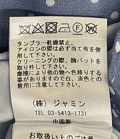 美品 Estella.K エステラケー 半袖ワンピース ライトブルー ドット柄 12251208 レディース SIZE F
