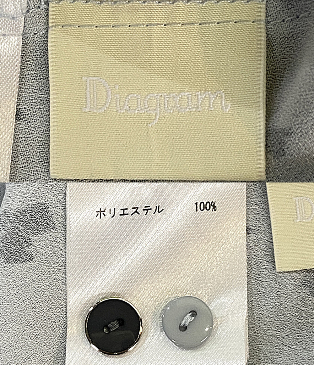 美品 DIAGRAM GRACE CONTINENTAL 半袖ワンピース ブルー ハート総柄 03243 31061-00 レディース SIZE 36 ダイアグラム