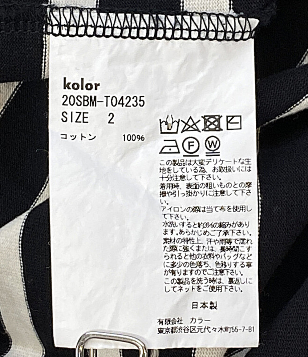 kolor beacon カラー ビーコン 半袖Ｔシャツ ボーダー ハイネック 20SBM-T04235 メンズ SIZE 2