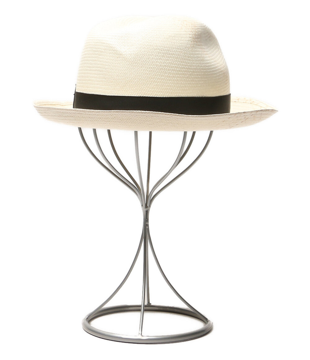 美品 Borsalino ストローハット(麦わら帽子) リボン 140338 メンズ