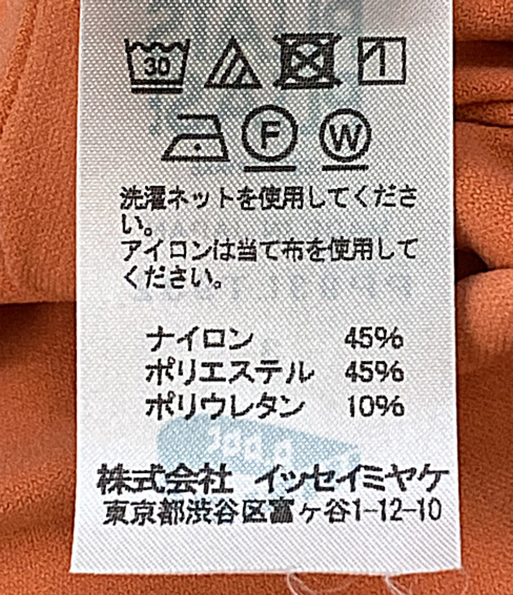 PLEATS PLEASE 半袖ワンピース オレンジ カットワーク チュニック レディース SIZE 3 プリーツプリーズ