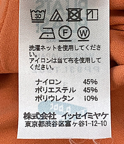 PLEATS PLEASE 半袖ワンピース オレンジ カットワーク チュニック レディース SIZE 3 プリーツプリーズ