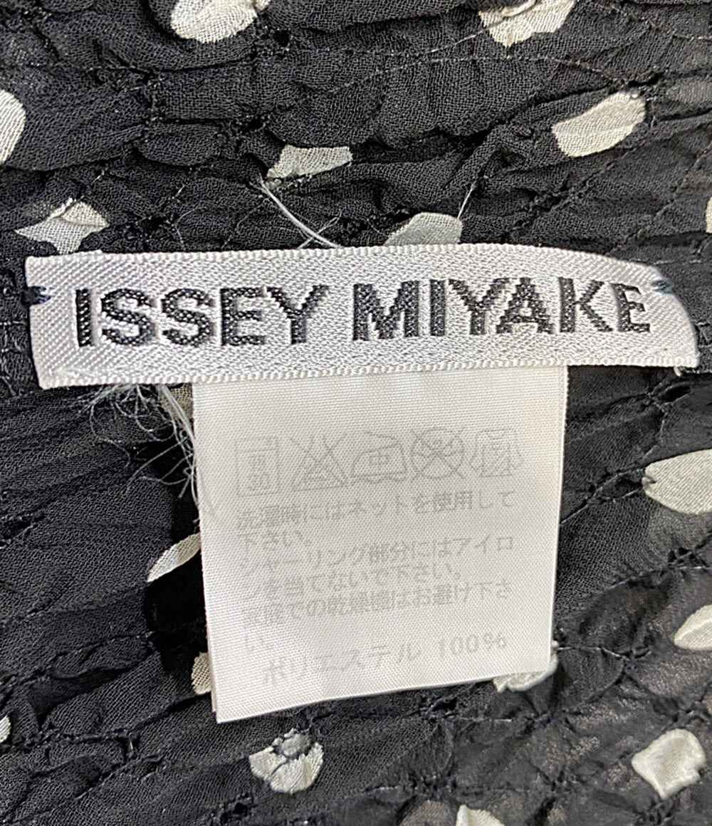 ISSEY MIYAKE 長袖シャツ ブラック ドット柄 レディース SIZE 2 イッセイミヤケ