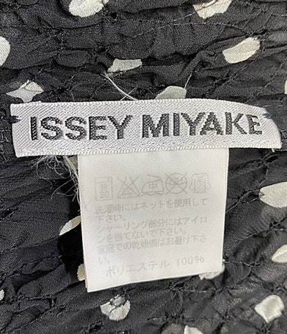 ISSEY MIYAKE 長袖シャツ ブラック ドット柄 レディース SIZE 2 イッセイミヤケ