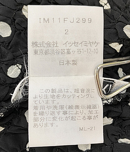 ISSEY MIYAKE 長袖シャツ ブラック ドット柄 レディース SIZE 2 イッセイミヤケ