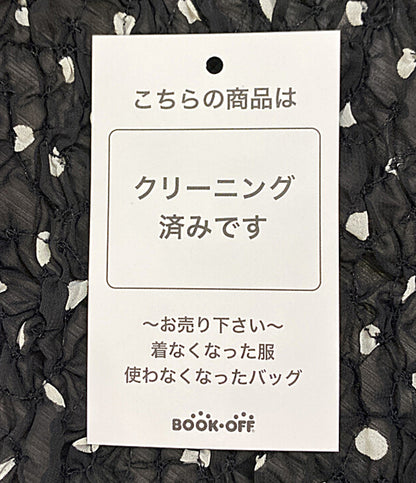 ISSEY MIYAKE 長袖シャツ ブラック ドット柄 レディース SIZE 2 イッセイミヤケ