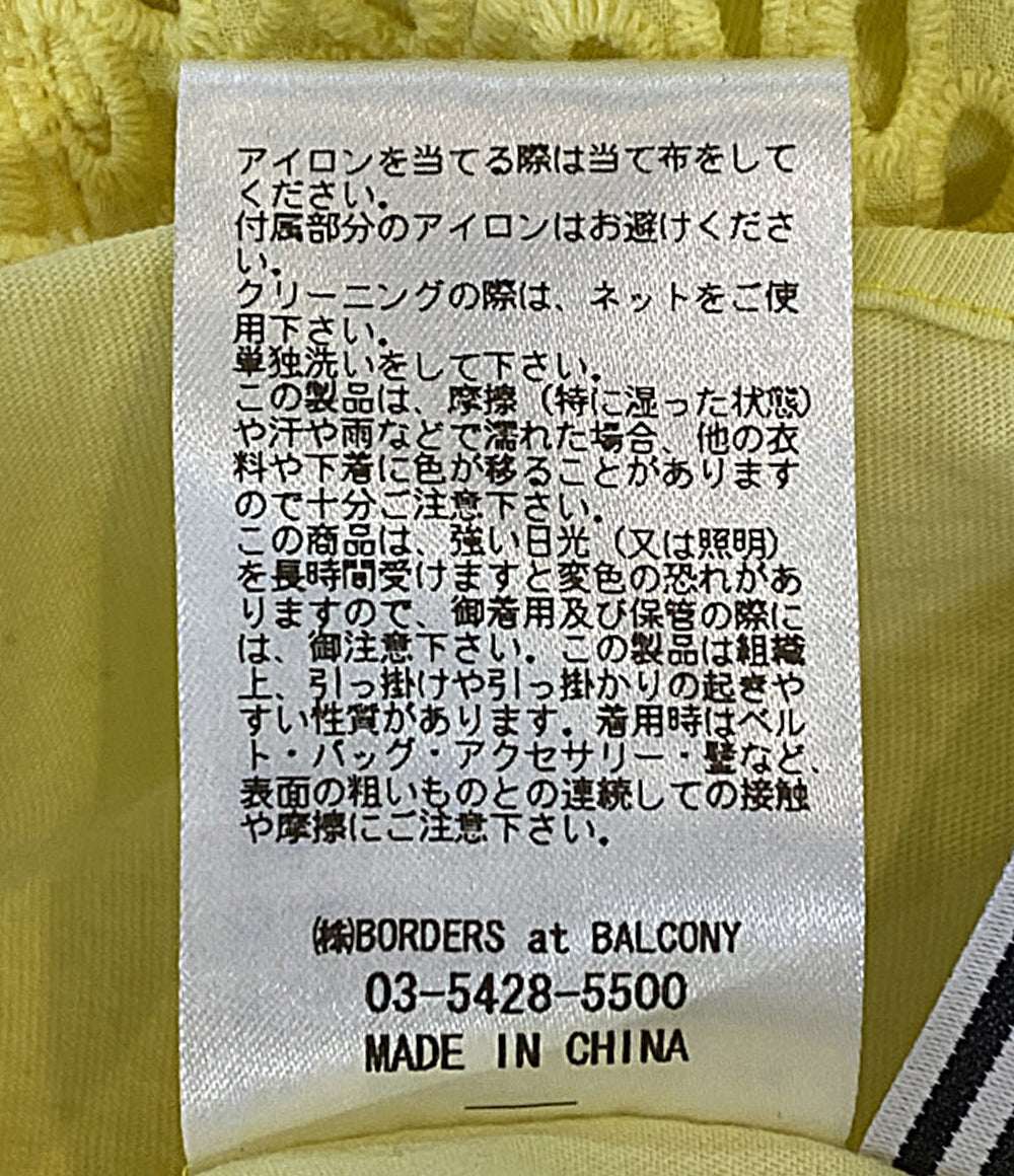 BORDERS at BALCONY ノースリーブワンピース レース イエロー BD2111-3E-24 レディース SIZE 38 ボーダーズ アット バルコニー