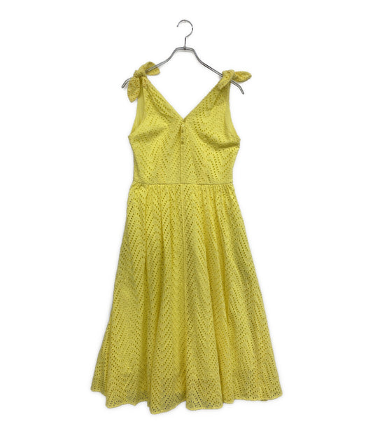 BORDERS at BALCONY ノースリーブワンピース レース イエロー BD2111-3E-24 レディース SIZE 38 ボーダーズ アット バルコニー