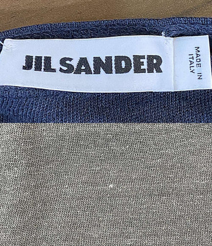 Jil sander 半袖ニット ヘンリーネック リネン ネイビー JSMM702000MM327008A メンズ SIZE M ジルサンダー