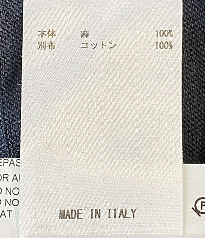 Jil sander 半袖ニット ヘンリーネック リネン ネイビー JSMM702000MM327008A メンズ SIZE M ジルサンダー