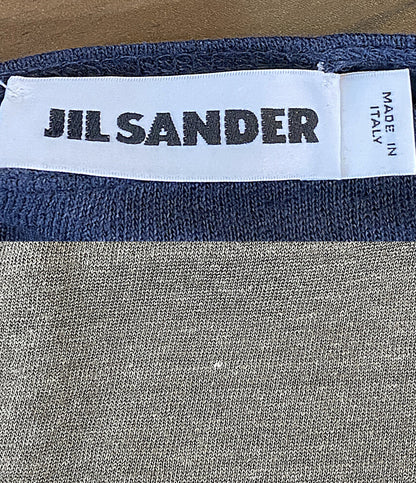 Jil sander 半袖ニット ヘンリーネック リネン ネイビー JSMM702000MM327008A メンズ SIZE M ジルサンダー