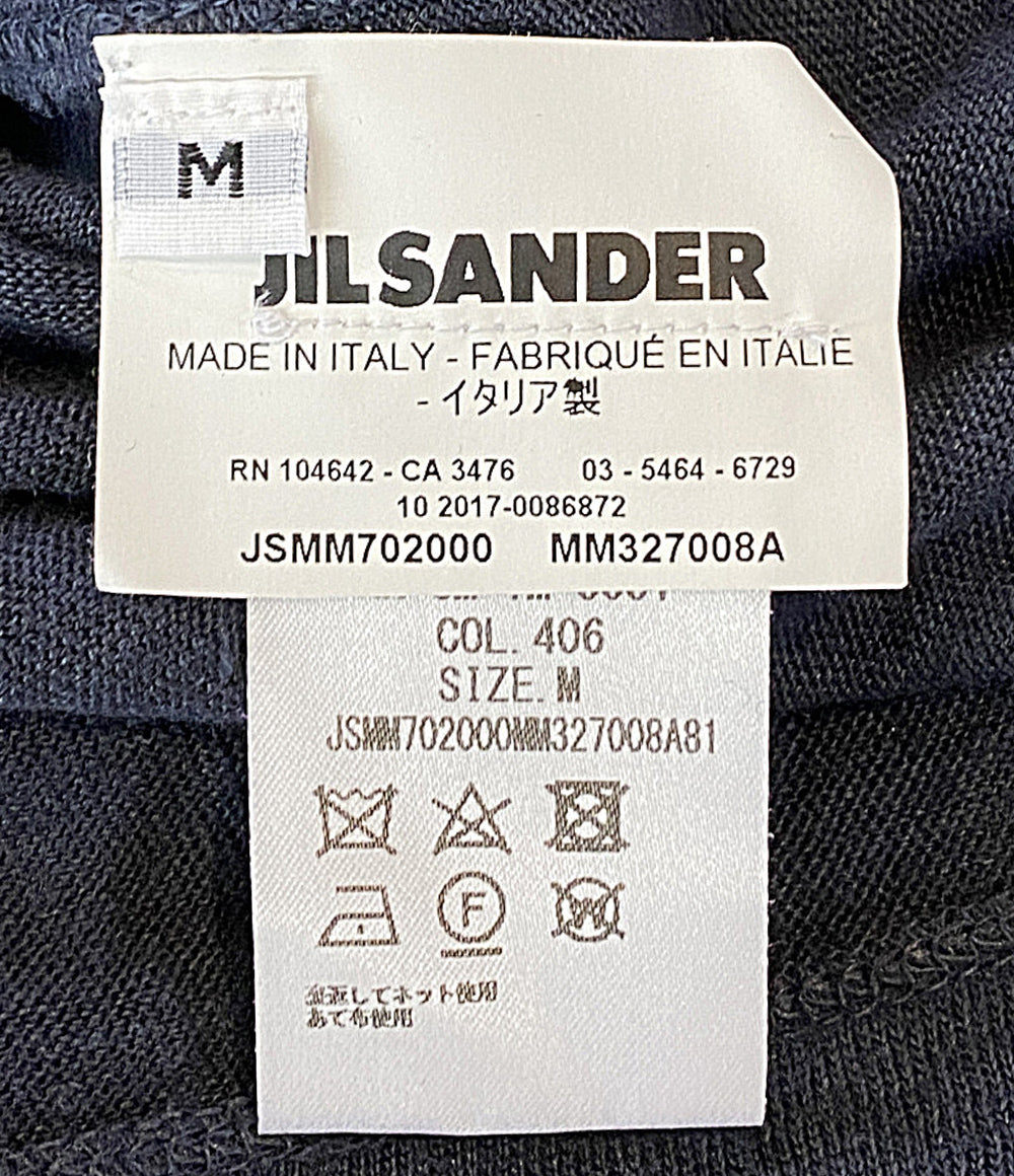 Jil sander 半袖ニット ヘンリーネック リネン ネイビー JSMM702000MM327008A メンズ SIZE M ジルサンダー