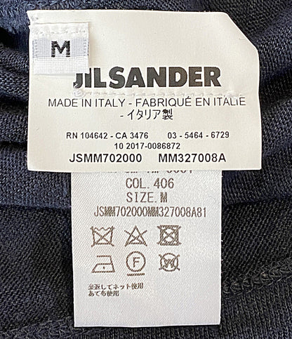 Jil sander 半袖ニット ヘンリーネック リネン ネイビー JSMM702000MM327008A メンズ SIZE M ジルサンダー