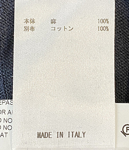 Jil sander 半袖ニット ヘンリーネック リネン ネイビー JSMM702000MM327008A メンズ SIZE M ジルサンダー