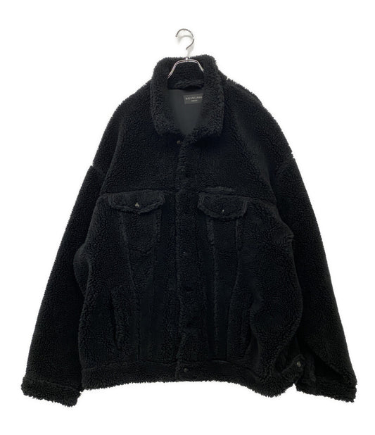 BALENCIAGA オーバーサイズ ボアジャケット ブラック メンズ SIZE 4 バレンシアガ