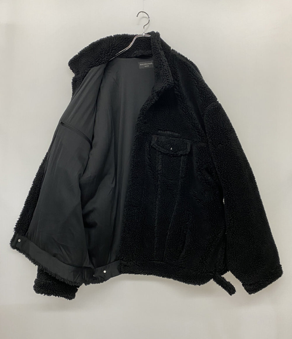 BALENCIAGA オーバーサイズ ボアジャケット ブラック メンズ SIZE 4 バレンシアガ