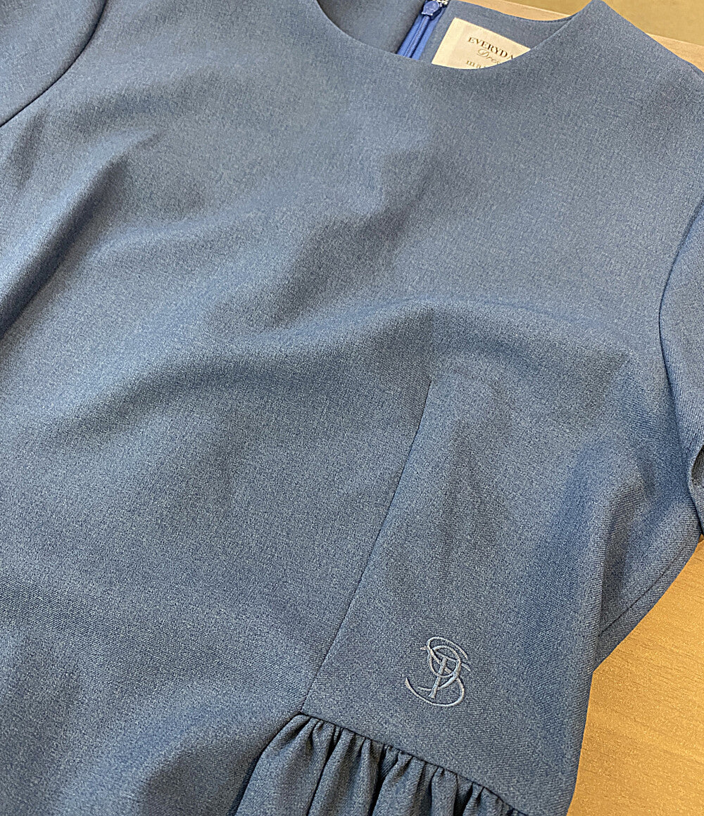 美品 THE 9 SHOP ザナインショップ 半袖ワンピース ブルー T9S-OP02-1 レディース SIZE M