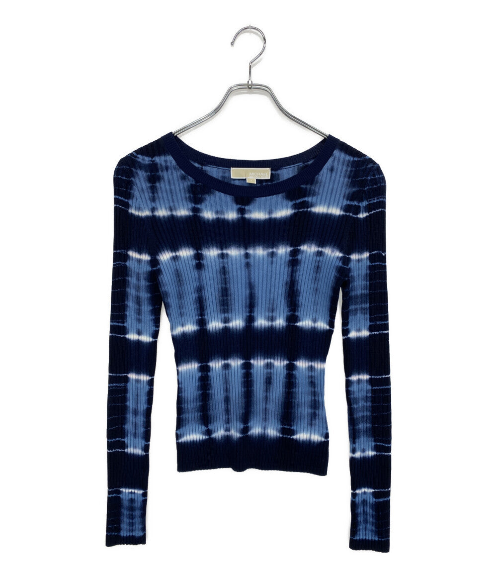 美品 MICHAEL KORS ニット 総柄 長袖ニット ブルー MS96NVLB9A レディース SIZE S マイケルコース