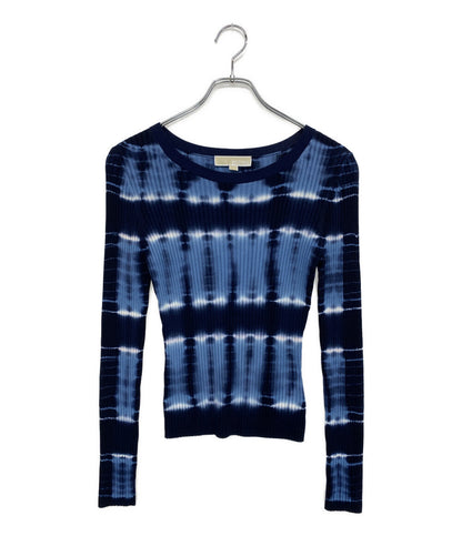 美品 MICHAEL KORS ニット 総柄 長袖ニット ブルー MS96NVLB9A レディース SIZE S マイケルコース