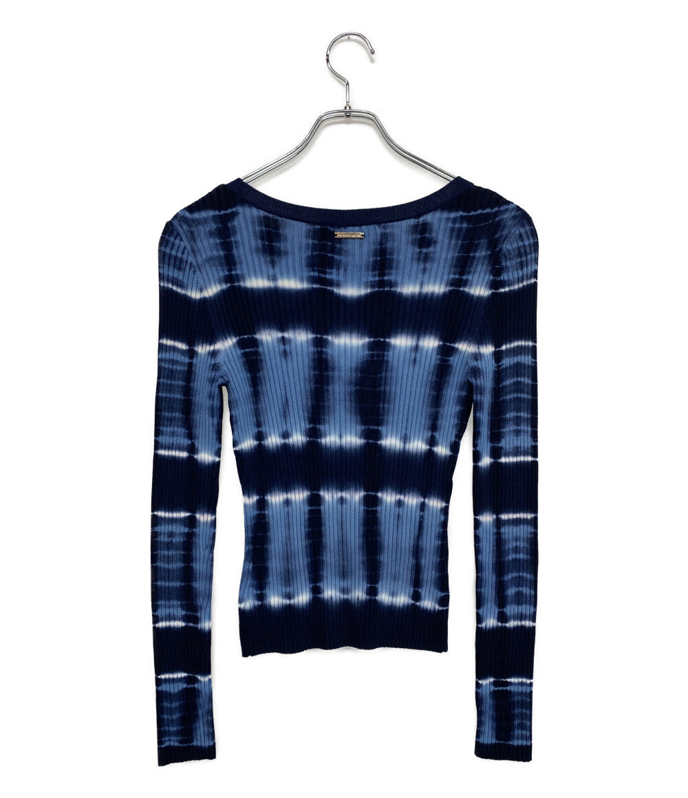 美品 MICHAEL KORS ニット 総柄 長袖ニット ブルー MS96NVLB9A レディース SIZE S マイケルコース