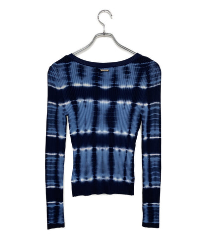 美品 MICHAEL KORS ニット 総柄 長袖ニット ブルー MS96NVLB9A レディース SIZE S マイケルコース