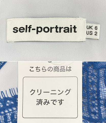 SELF-PORTRAIT 半袖レースワンピース レース プリーツ レディース SIZE UK6 セルフ ポートレイト