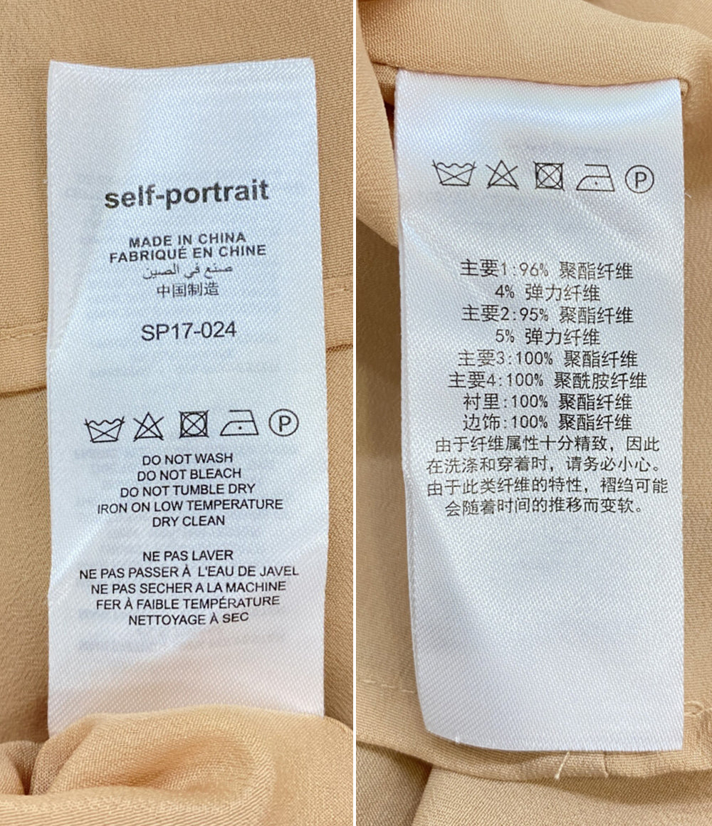 SELF-PORTRAIT 半袖レースワンピース レース プリーツ レディース SIZE UK6 セルフ ポートレイト