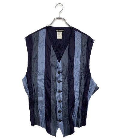 ISSEY MIYAKE ストライプベスト シワ加工 ME47-FE003 メンズ SIZE M イッセイミヤケ
