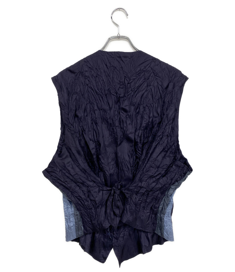 ISSEY MIYAKE ストライプベスト シワ加工 ME47-FE003 メンズ SIZE M