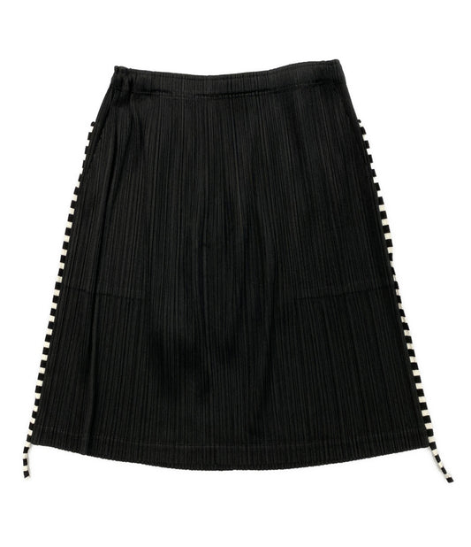 PLEATS PLEASE サイドボーダーラインオーバースカート PP01-JG722 レディース SIZE 3 プリーツプリーズ