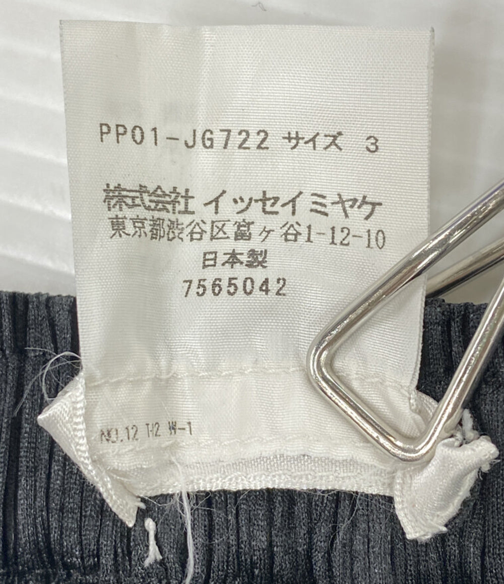 PLEATS PLEASE サイドボーダーラインオーバースカート PP01-JG722 レディース SIZE 3 プリーツプリーズ