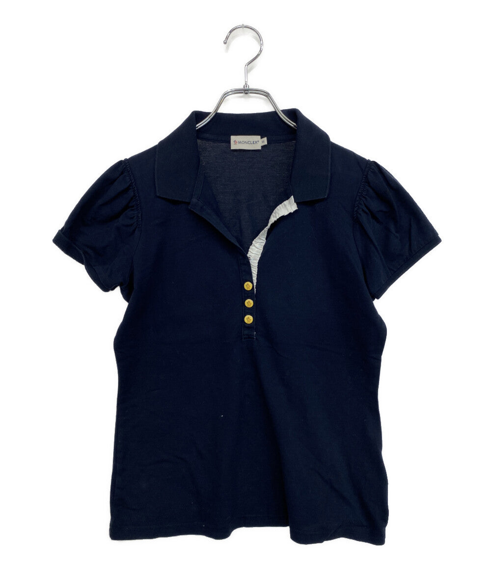 MONCLER 半袖ポロシャツ フリル付 ネイビー 121-093-83087-00