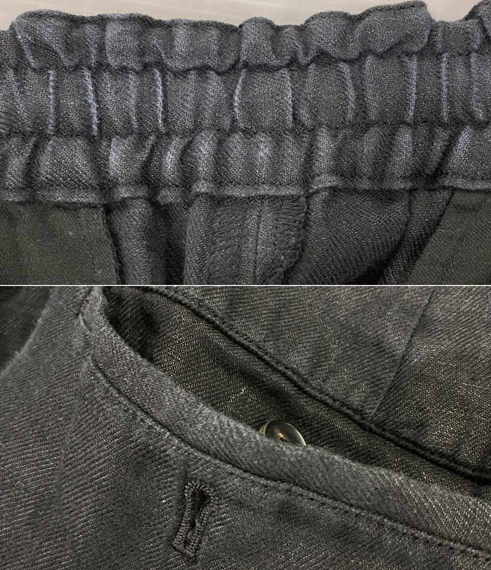 The CLASIK ザクラシック リネンパンツ ブラック ワイド メンズ SIZE 48