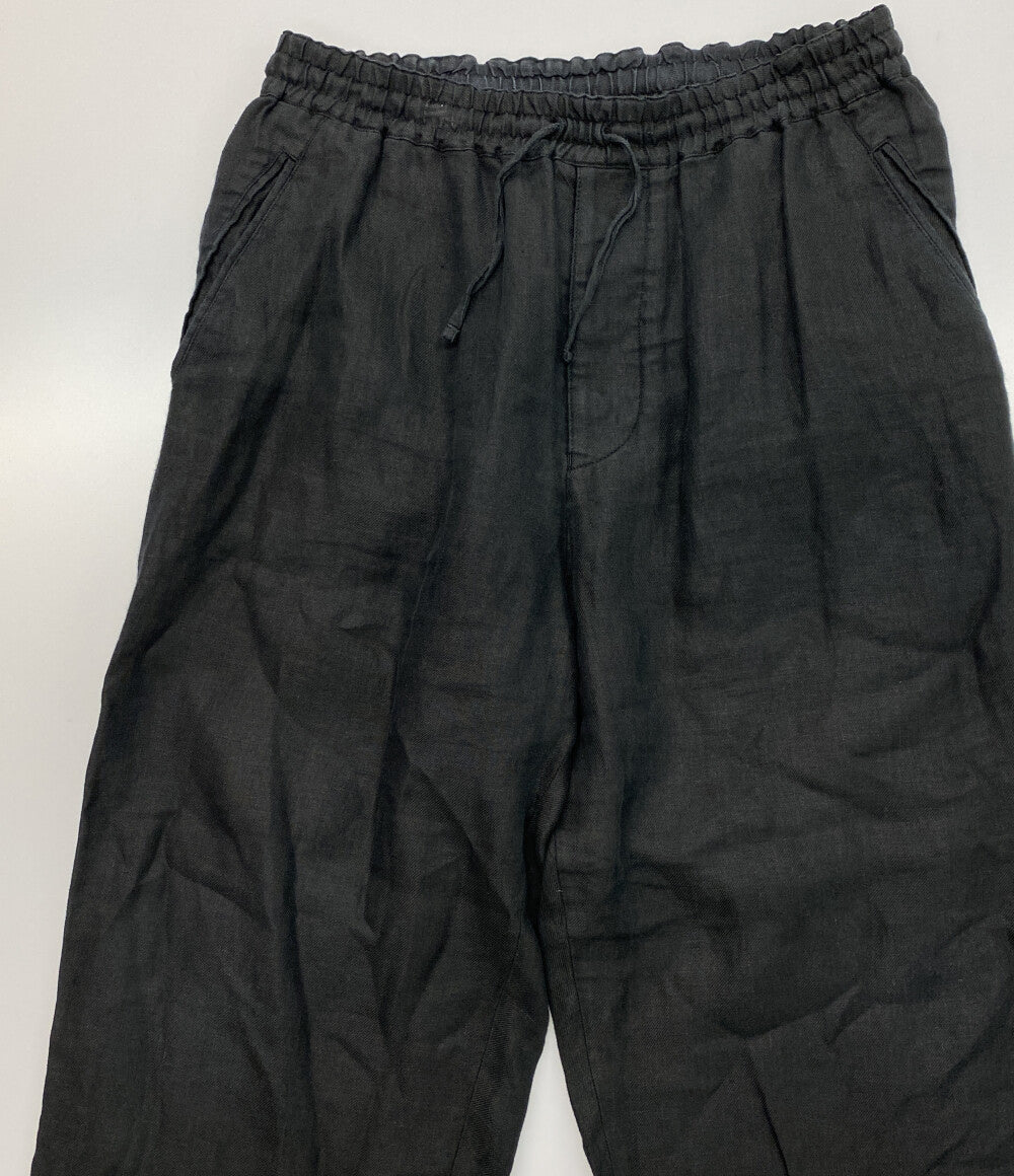 The CLASIK ザクラシック リネンパンツ ブラック ワイド メンズ SIZE 48