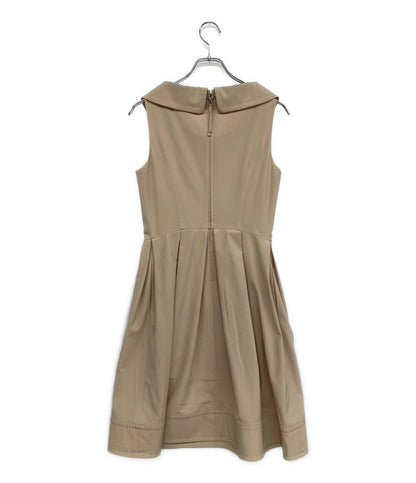 美品 FOXEY NEW YORK ノースリーブワンピース ベージュ 33314-NAOFY401T レディース SIZE 40 フォクシー ニューヨーク