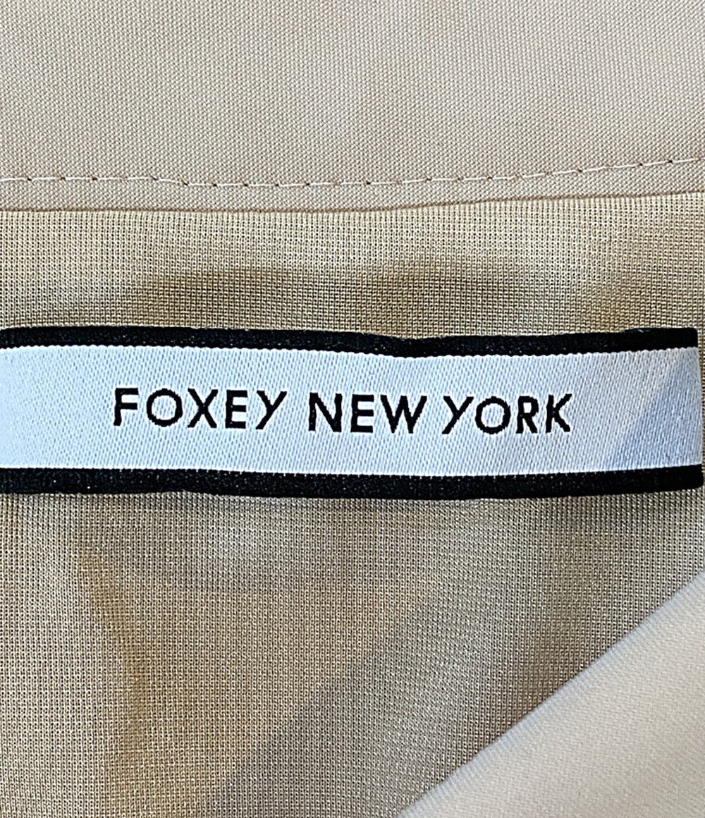 美品 FOXEY NEW YORK ノースリーブワンピース ベージュ 33314-NAOFY401T レディース SIZE 40 フォクシー ニューヨーク