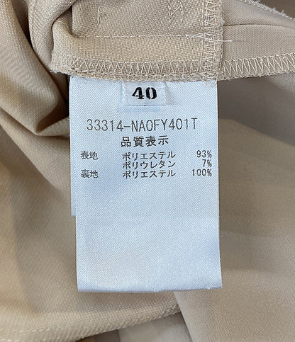 美品 FOXEY NEW YORK ノースリーブワンピース ベージュ 33314-NAOFY401T レディース SIZE 40 フォクシー ニューヨーク