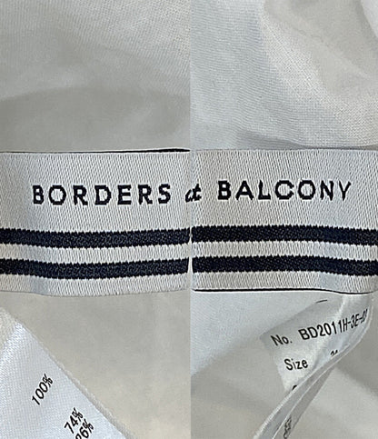 BORDERS AT BALCONY 半袖ワンピース ホワイト 裾リボンストライプ BD2011H-3E-03 レディース SIZE 38 ボーダーズ アット バルコニー