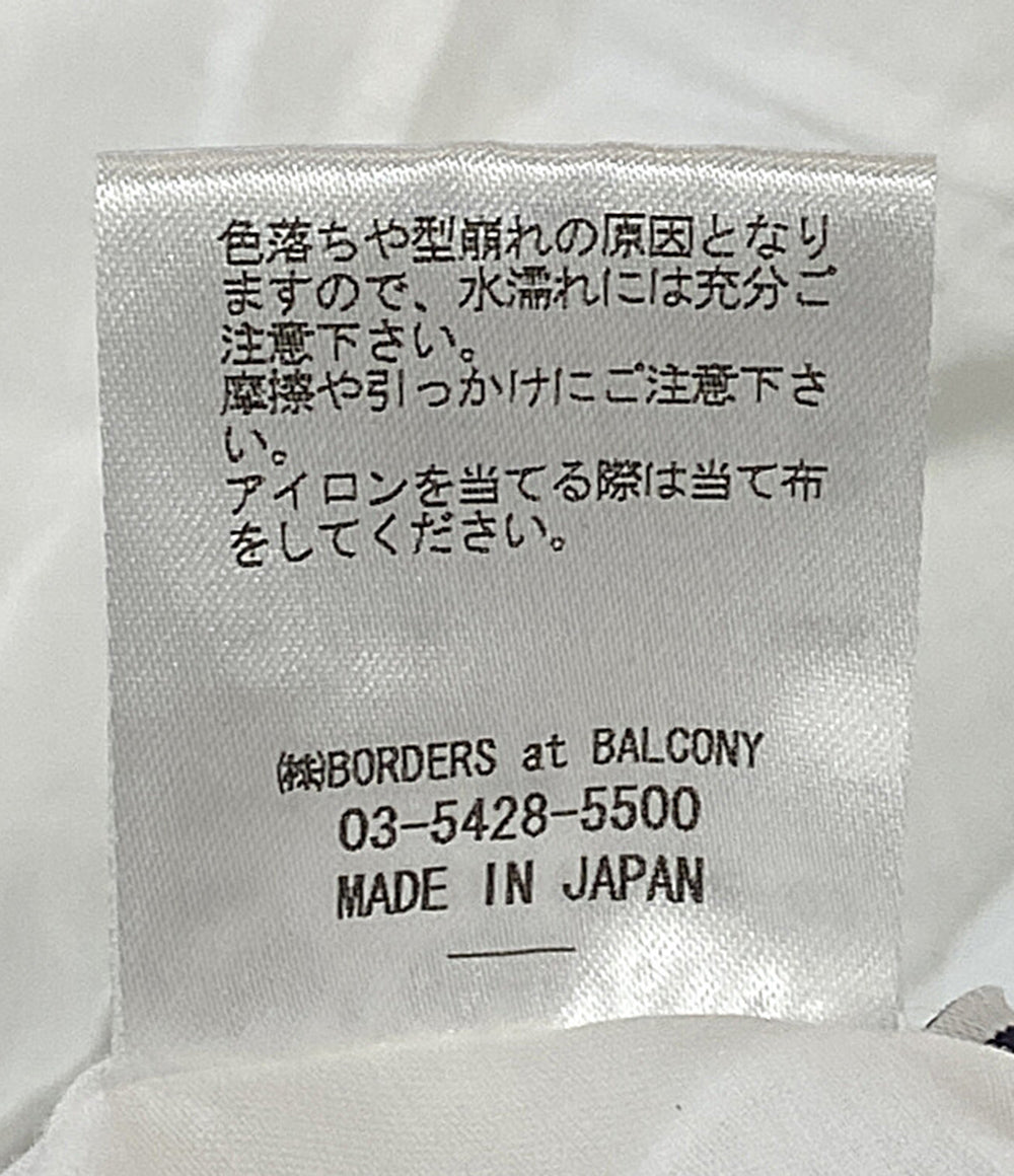 BORDERS AT BALCONY 半袖ワンピース ホワイト 裾リボンストライプ BD2011H-3E-03 レディース SIZE 38 ボーダーズ アット バルコニー