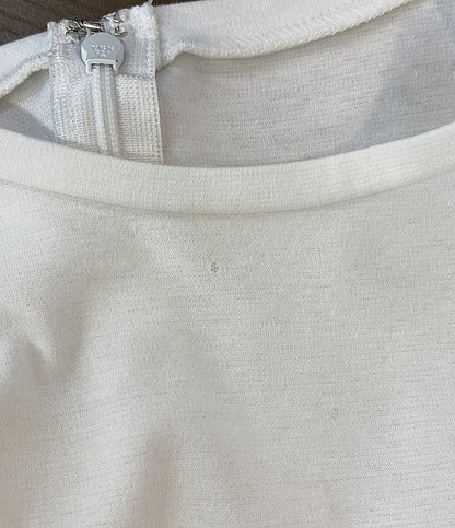 BORDERS AT BALCONY 半袖ワンピース ホワイト 裾リボンストライプ BD2011H-3E-03 レディース SIZE 38 ボーダーズ アット バルコニー